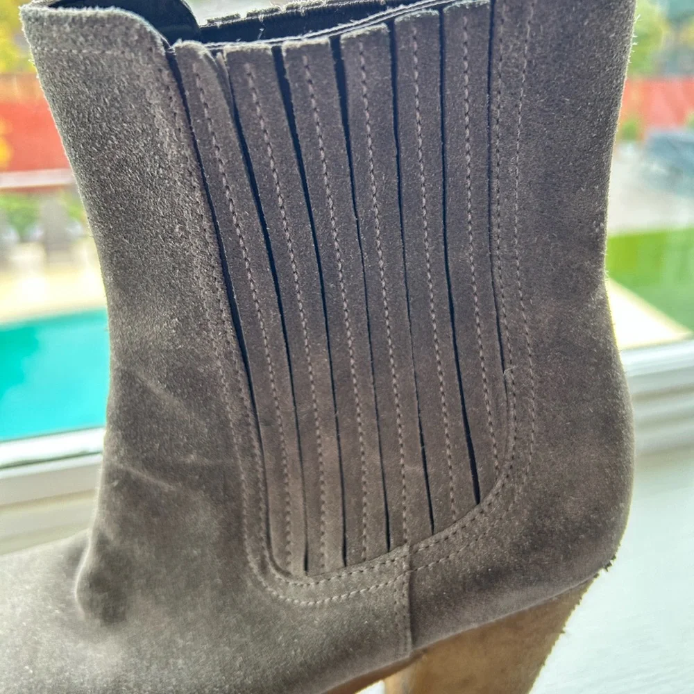 Prada Chelsea Suede Heeled Boots - Picture 14 of 16